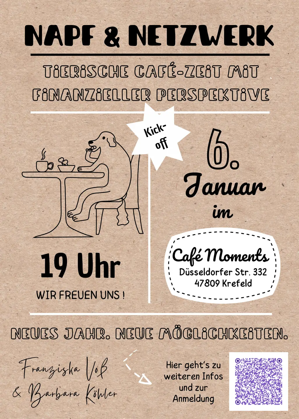 Plakat zur rechtsstehenden Info, mit dem nächsten Datum, dem 6.1.2026